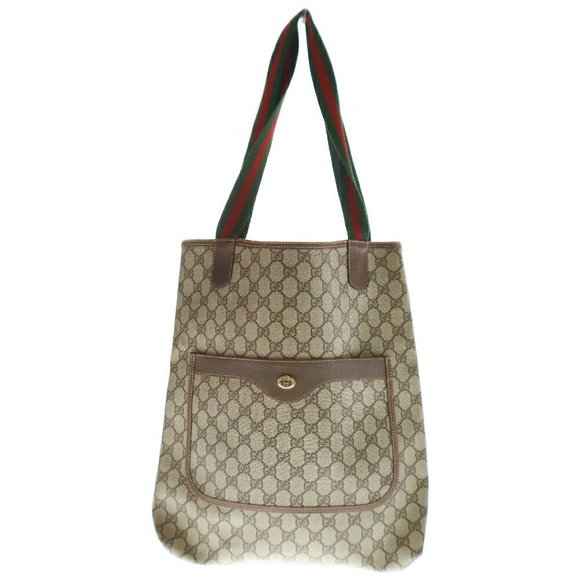 Gucci GG Supreme Tote Bag Brown Leather - Picture 1 of 6